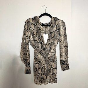 Zara Snakeskin Print Long-Sleeve Blouse / Tunic - New with tags, X Small